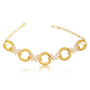 Golden Grace Choker Necklace linked with twisted golden circles.
