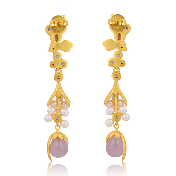 Blooming Rose Cascade Earrings - Image 3