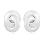 Twisted Loop Statement Earrings Silver Plated Sculpture Earrings