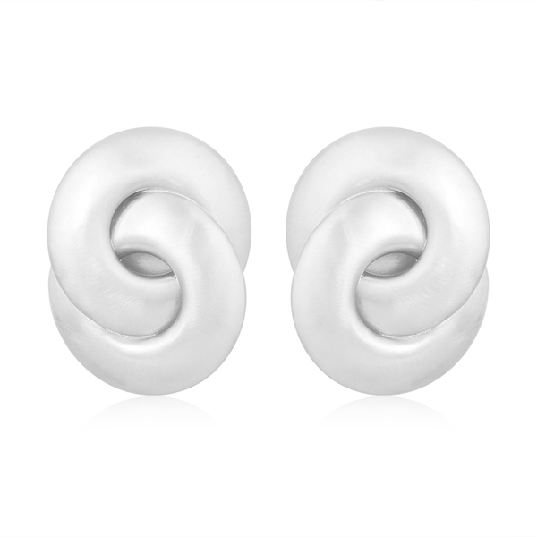 Twisted Loop Statement Earrings Silver Plated Sculpture Earrings