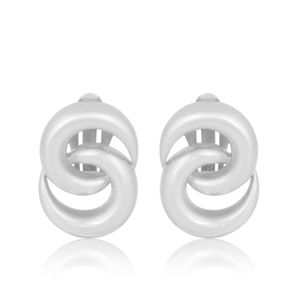 The Infinity Loop Earrings – Silver Clip-On Statement Earrings | Artita Gallery