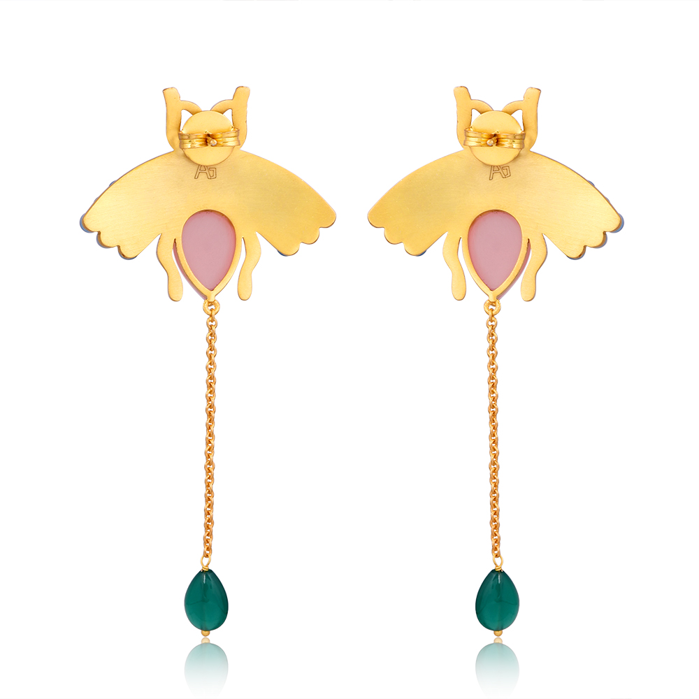 Artita Gallery Bee Harmony Rose Quartz, Green Onyx and Blue Chalcedony