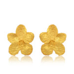 Golden Bloom Flower Earrings in 18k Gold plated brass by Artita Gallery
